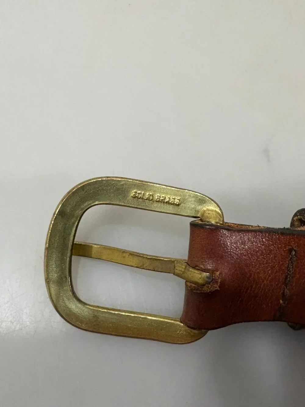 Augusta Masters Golf Tournament Ribbon Belt M Green Canvas Brown Leather Vintage